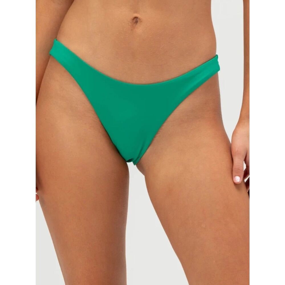 Tilly’s FULL TILT NWT Green High Leg V-Cut Cheeky Bikini Bottoms Size M